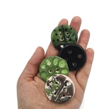 4pc 40mm Extra Large Green Sewing Buttons Handmade Ceramic Assorted Coat... - £21.71 GBP