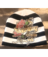 ATREYU Band Beanie Reversible Hat Black White Stripe Metal Rock Orange C... - €30,08 EUR