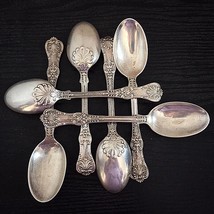 Tiffany &amp; Co. Antique 1885 Rare “English King&quot; 6 Spoons Sterling Silver ... - £700.64 GBP