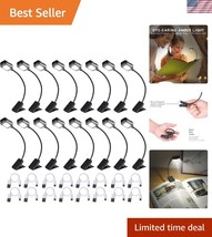 Portable LED Book Light Set - 16 Clip-On Rechargeable Lights for Night R... - $60.00