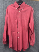 VTG Tommy Hilfiger Original Oxford Shirt Mens Large 16 32-33 Red Maroon ... - $21.24