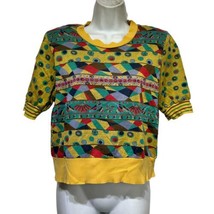 vintage Roman liola geometric shirt sleeve 70s boho Hippie 70s Pullover ... - $24.74