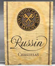 Russin Chasselas Satigny Ginevra Svizzera Etichetta Di Vino - $23.74