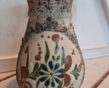 Vintage Mexican Stoneware Pottery Tonala Hand Painted Ceramic 6&quot; Floral ... - £13.80 GBP