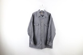 Vintage 90s Streetwear Mens XLT Faded Heavyweight Chamois Cloth Button Shirt - £38.89 GBP