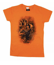 Browning Womens Grocery Getter Tee Buck Orange Fitted Short Sleeve T-Shirt Sz XL - £8.68 GBP