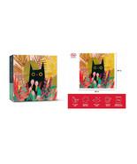Black Cat 5274227 Hiding in Plants by Karen Obuhanych 500 Pc Jigsaw Puzz... - $471.03 MXN