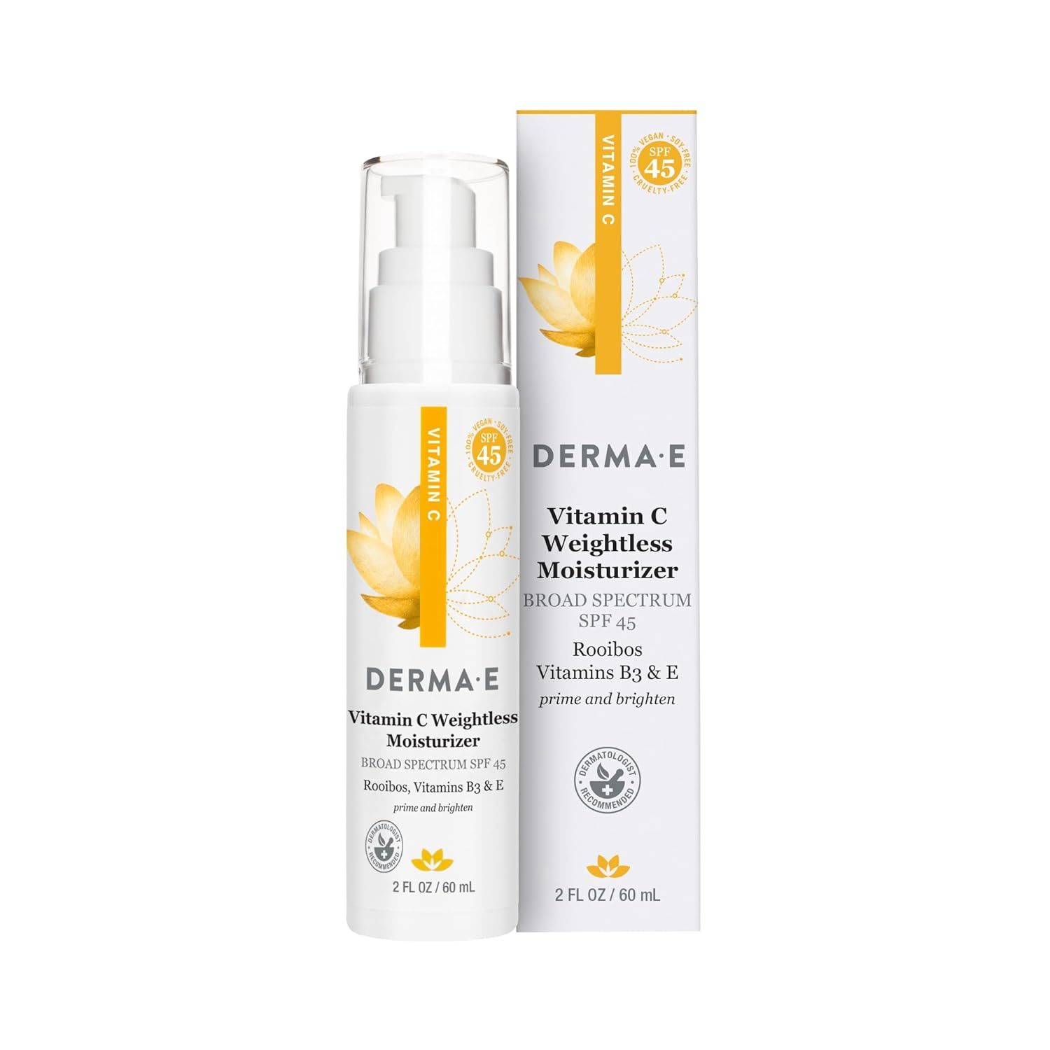 DERMA E Vitamin C Weightless Moisturizer SPF 45  Skin Brightening Face Cream wi - $29.99