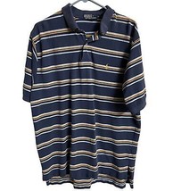 Polo Ralph Lauren Shirt Men Size XL Blue Gold Striped Short Sleeved Preppy - £13.10 GBP