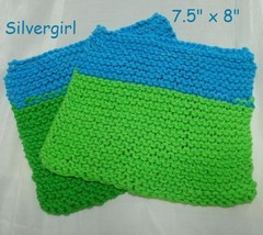 Hand Knit Soft 100% Cotton Dish/Face Cloths Many Colors About 7&quot;- 8&quot;  - £3.98 GBP