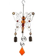 Orange Butterfly Metal Bell Chime - $14.84