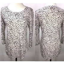 Rebecca Taylor 100% Linen Stretch Reticulated Print Knit Top Size M $350 Tunic - £22.34 GBP