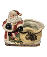 Vtg Fitz and Floyd Omnibus Renaissance Santa Claus Candy Jar Bowl Christ... - $31.68