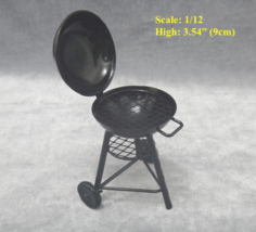 AirAds Dollhouse 1:12 Miniatures BBQ Grill with Cover Barbecue Backyard - £6.02 GBP