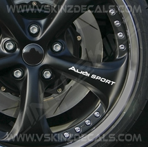 Audi Sport Logo Premium Cast Wheel Decals Kit Stickers TT RS S-line Quat... - £8.79 GBP
