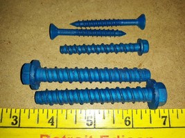 20DD37 ASSORTED BLUE CONCRETE SCREWS, NEW - £3.85 GBP