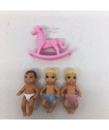 Barbie Skipper Babysitter Baby Dolls Blond Hair + Brown Hair Baby, Rocki... - £19.05 GBP