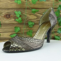 Gianni Bini Women Peep Toe Heel Shoes  Copper Leather Size 8.5 Medium (B, M) - £13.36 GBP