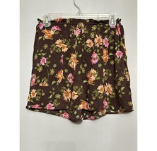 DR2 By Daniel Rainn Womens Culottes Shorts Brown Floral Pocket Drawstring L New - £8.94 GBP