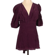 Black Halo Silk Wrap Top Blouse Burgundy Wine XS - £15.66 GBP