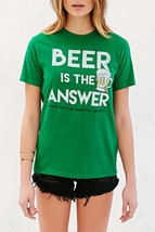 Urban Outfitters Beer Is The Answer green t-shirt St Patrick&#39;s Day Women... - $9.88