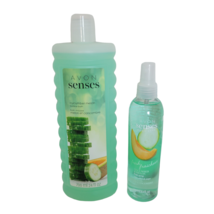 Avon Senses Cucumber Melon Bubble Bath 24 oz &amp; Body Spray 8.4 oz Lot - £16.54 GBP