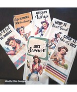 Funny Vintage Tea Towel Cheeky Host Gift Sarcastic Dish Towel Set Retro ... - $131.95