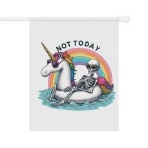 halloween skeleton not today unicorn funny Garden &amp; House Banner gift - $18.26+