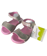 Sandals Toddler Pink Silver Metallic Size 7 Jumping Beans Adjustable Sho... - $11.83