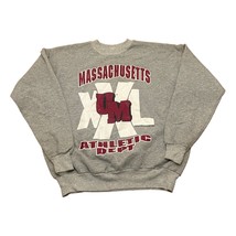 Vintage 1998 Massachusetts Athletic Dept UMass Crewneck Sweatshirt Gray ... - £19.57 GBP