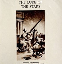 1921 Astronomy Print Minerva At Telescope Lure of the Stars Antique Ephe... - £19.65 GBP