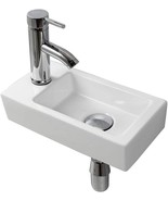 Right Hand (Left Hand) Ceramic Wash Basin Wall Hung Basin Sink Small Clo... - £62.44 GBP