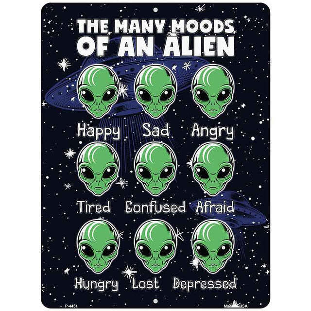 The Many Moods of An Alien Parking Sign 9 X 12 - $25.00