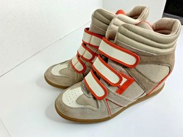 Skechers Womens Sz 10 High Top Plus 3 Tan Orange Shoes Kicks Suede Wedge... - £25.16 GBP