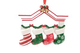 Personalized Christmas Family Ornament Family of 4 Christmas Stockings - $12.19