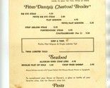 Danna&#39;s Restaurant Dinner Menu Colossal Cocktail &amp; Charcoal Broiler 1970&#39;s - $17.82