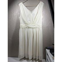 Ellos Ivory Sleeveless Chiffon Dress High Waisted Lined Back Zip Women&#39;s... - $511.24 MXN