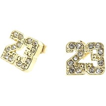 Number # 23 Basketball Gold Tone Iced Out CZ Stud Jordan Earrings - £11.69 GBP