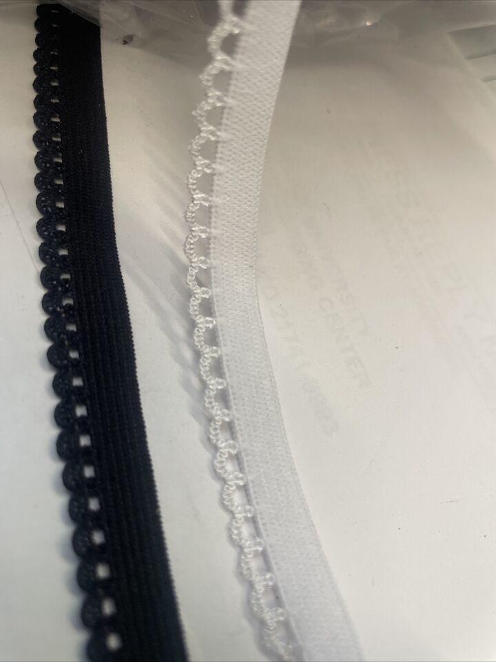 Wholesale ROLL 200 /144/100  / Sample Yard picot elastic 3/8&quot; 1/2”Black ... - $1.59+