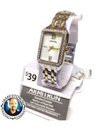 Armitron Women's Gold Silver Two Tone Stainless Steel Crystals Bracelet Watch  - $33.99
