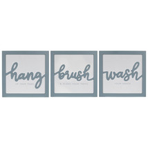 Set Of 3 Blue Hang Brush Wash Framed Wall Art - $1,199.51 MXN