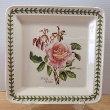 Portmeirion Botanic Roses Square Dinner Plate WARM WISHES Floral Green L... - £22.41 GBP