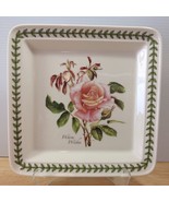 Portmeirion Botanic Roses Square Dinner Plate WARM WISHES Floral Green L... - $28.04