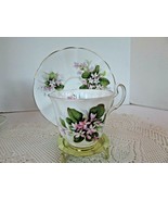 ROYAL ADDERLEY BONE CHINA TEACUP &amp; SAUCER MAYFLOWER ENGLAND PINK FLORALS - $17.63 CAD