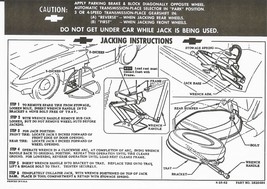 1965-1966 Corvette Instructions Jacking 20 Gallon Gas Tank With Standard Wheels - £11.83 GBP