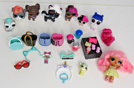 LOL Surprise Pets Doll Lot Of 8 Animals Dog Cat Skunk Owl and Accessories - £16.51 GBP