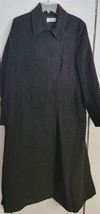 Womens 10 Calvin Klein Black Alpaca Wool Trench Coat Winter Jacket As-Is - $28.71