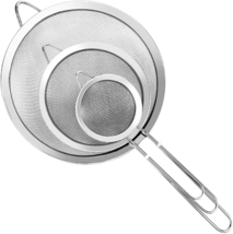 3 Pcs Super Wire Extra Fine Mesh Strainer With Handle Small Medium Large Size  - £12.67 GBP