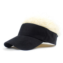 Saisifen Men Novelty Outdoor Sports Baseball Cap Black Hats Beige Hair - £14.93 GBP