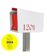 UpTown Box in WHITE,  Midcentury Modern Contemporary post mounted Mailbox - $8,484.37 MXN